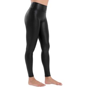Tagoo Faux Leather Leggings for Women Tummy Control Dressy Leggings High Waisted Pleather Pants Disco Outfits(Black)