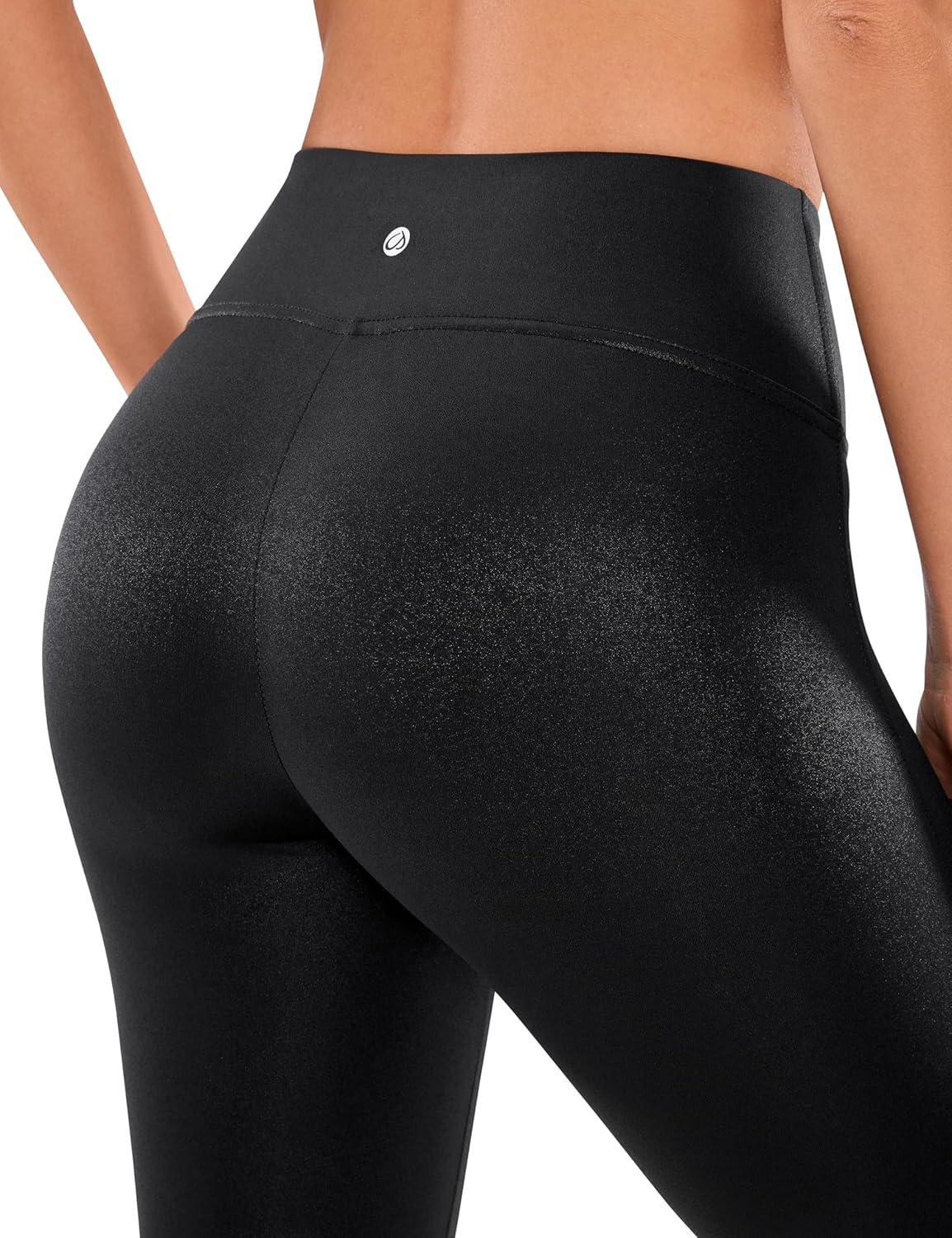 imageCRZ YOGA No Front Seam Faux Leather Leggings 28 Butterluxe Matte High Waist Stretch Tights Womens Pleather PantsFaux Leather Black