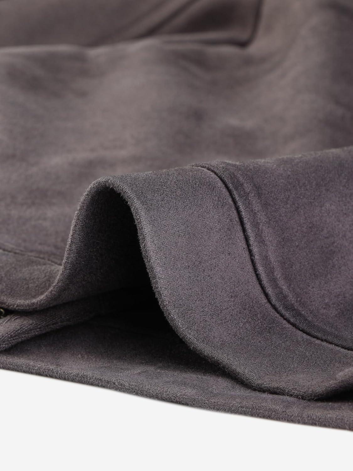 imageAllegra K Womens Short Soft Zip Up Faux Suede Biker Moto JacketDark Gray
