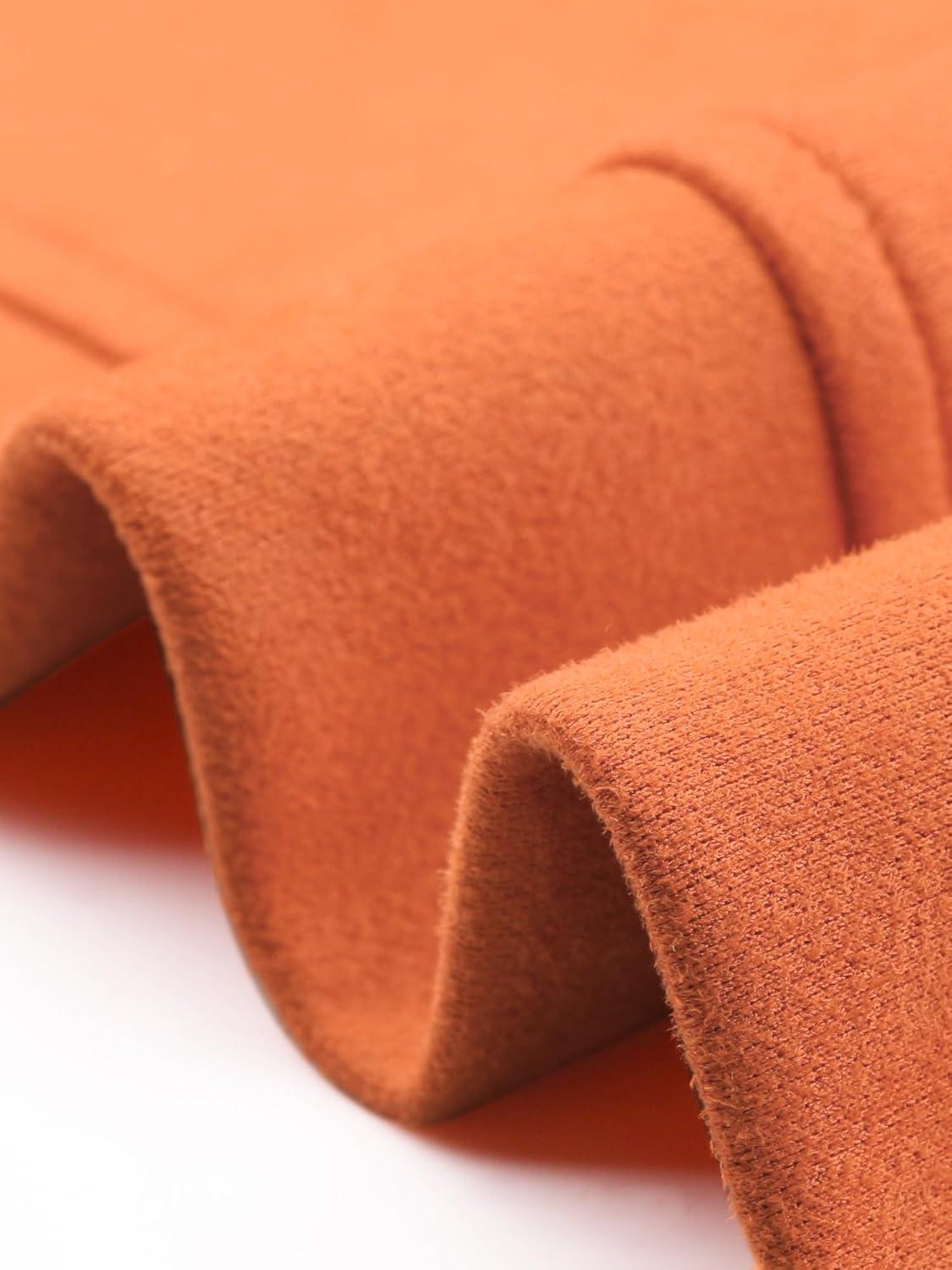 imageAllegra K Womens Short Soft Zip Up Faux Suede Biker Moto JacketOrange