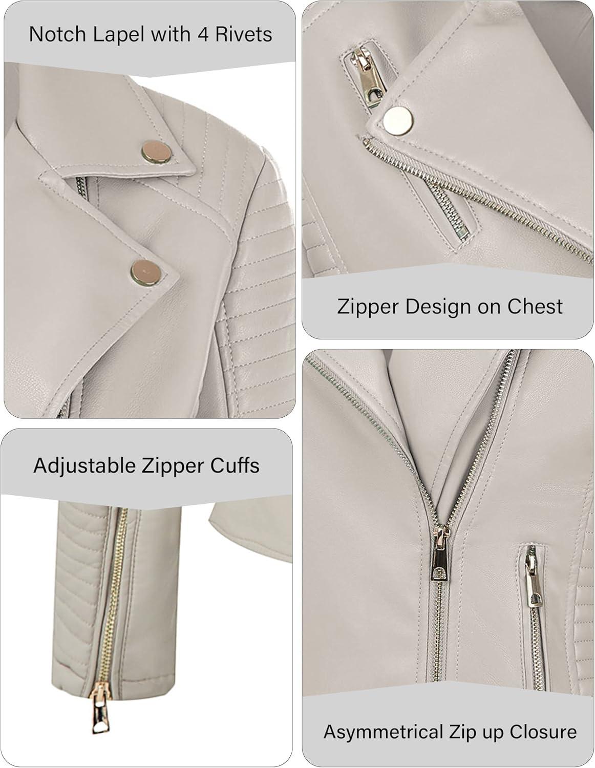 imageBellivera Womens Faux Leather Casual Jacket 2025 Spring Trendy Motorcycle Outfits Lightweight Classic CoatBeige