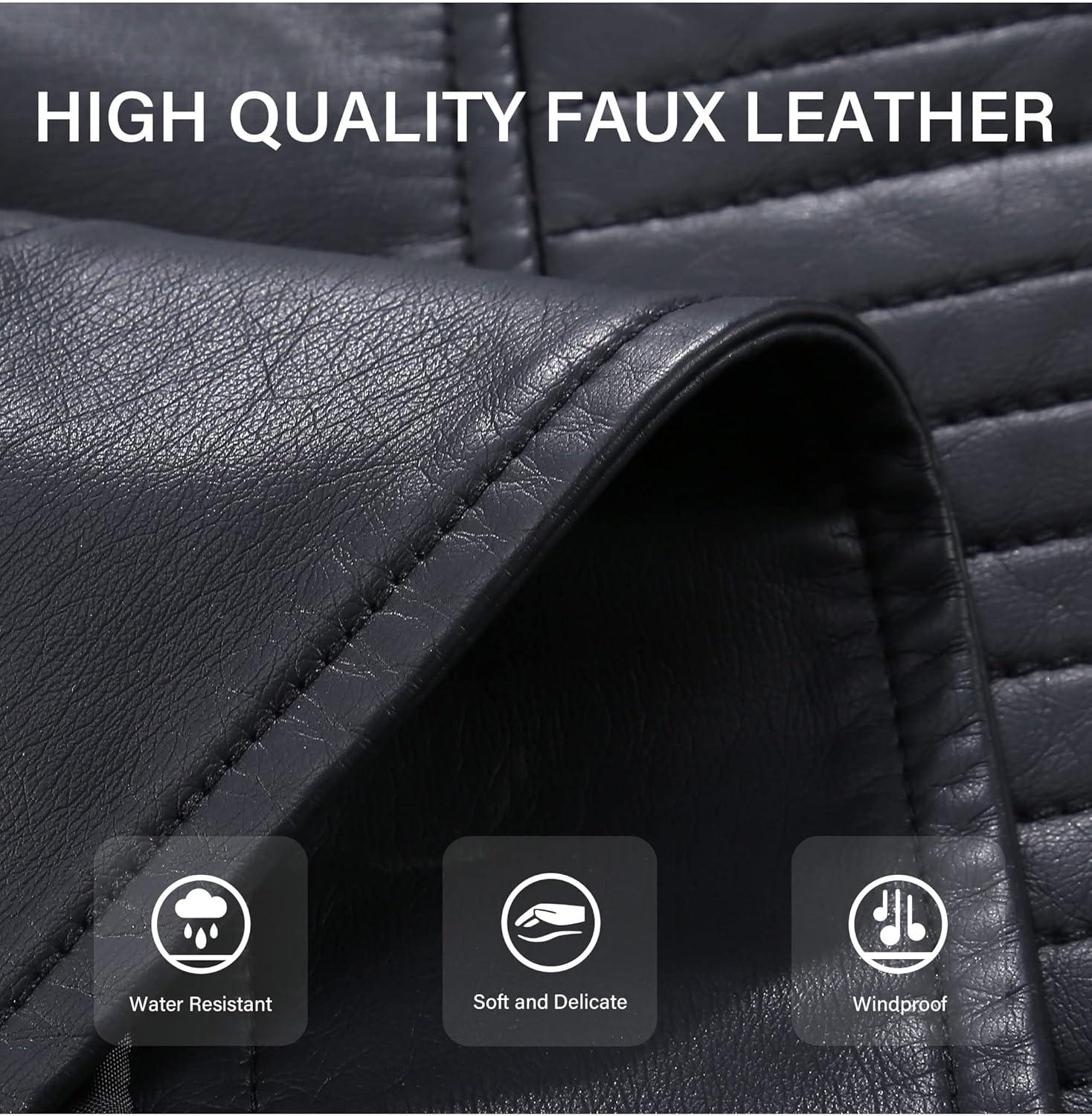 imageBellivera Womens Faux Leather Casual Jacket 2025 Spring Trendy Motorcycle Outfits Lightweight Classic CoatBlack