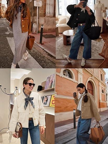 imageCicy Bell Womens Faux Suede Leather Jackets Oversized Cropped Casual Lapel Collar Button Down Fall Vintage ShacketsWine Red