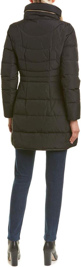 imageCole Haan womens Mid Length Down Coat With Bib FrontBlack