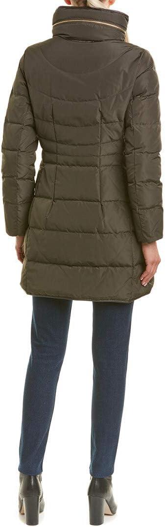 imageCole Haan womens Mid Length Down Coat With Bib FrontForest