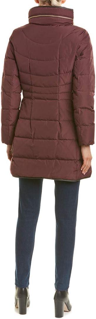 imageCole Haan womens Mid Length Down Coat With Bib FrontMerlot