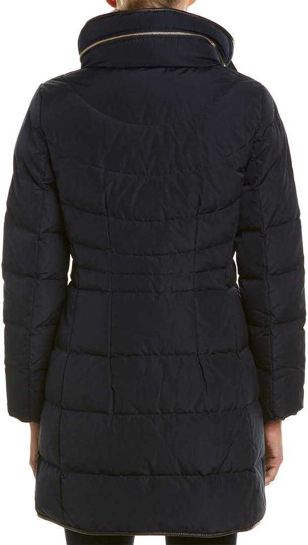 imageCole Haan womens Mid Length Down Coat With Bib FrontNavy