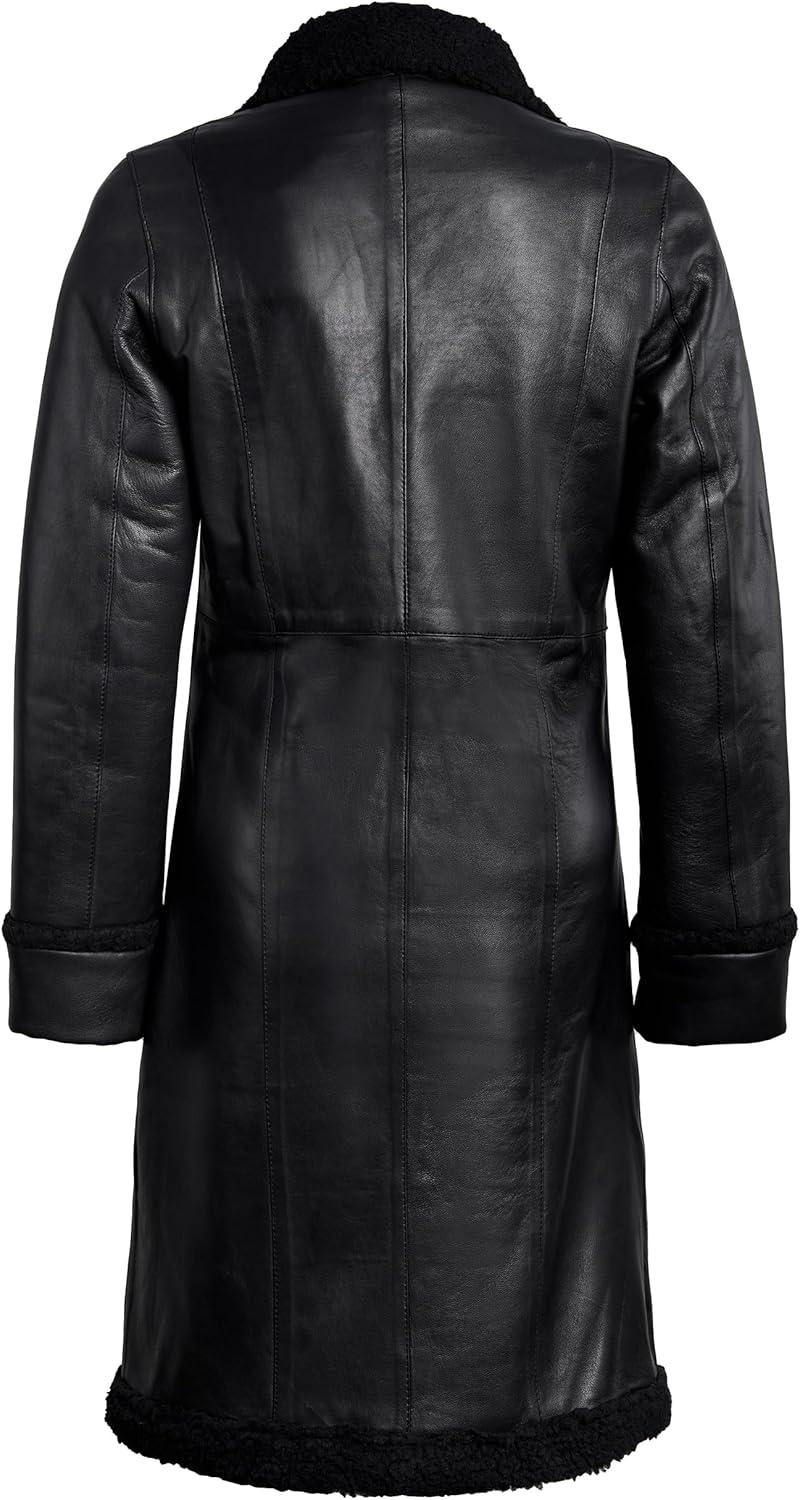 imageDecrum Leather Coat Women Real Lambskin Stylish Leather Coat for Women