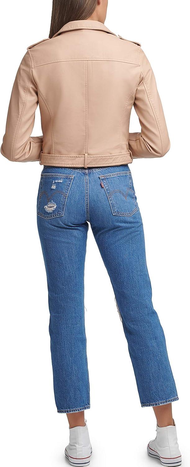 imageLevis Womens The Belted Faux Leather Moto Jacket Regular amp Plus SizeBiscotti