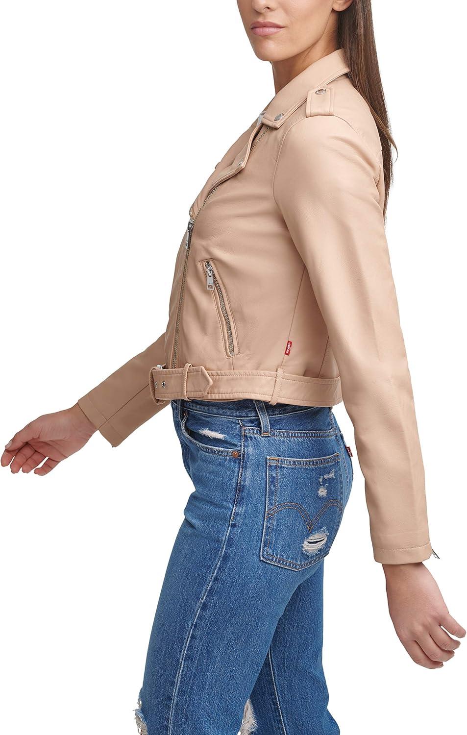 imageLevis Womens The Belted Faux Leather Moto Jacket Regular amp Plus SizeBiscotti