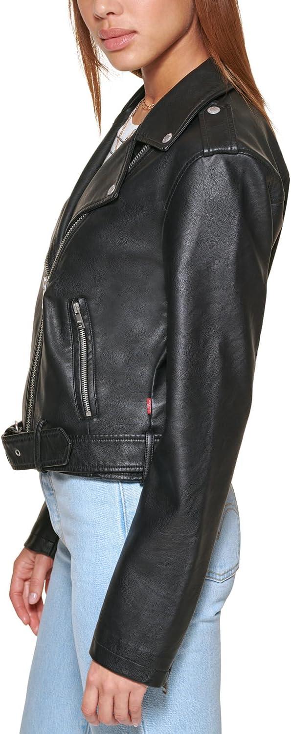 imageLevis Womens The Belted Faux Leather Moto Jacket Regular amp Plus SizeBlack