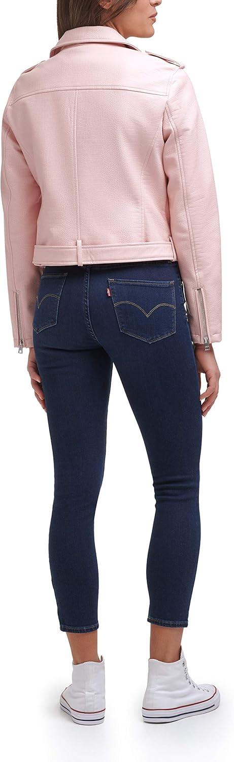 imageLevis Womens The Belted Faux Leather Moto Jacket Regular amp Plus SizeBlush Croc