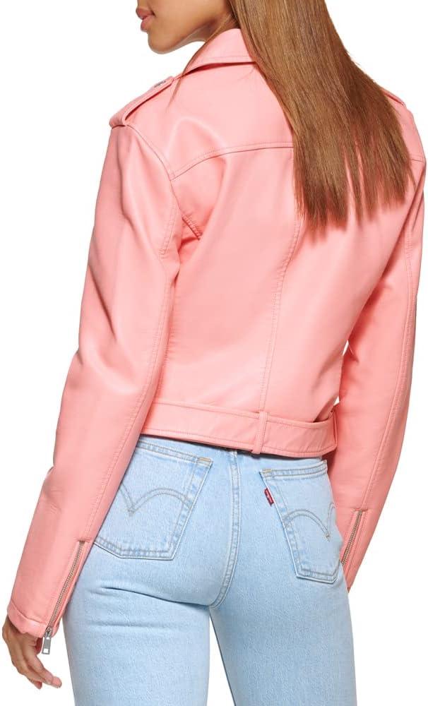 imageLevis Womens The Belted Faux Leather Moto Jacket Regular amp Plus SizeCoral