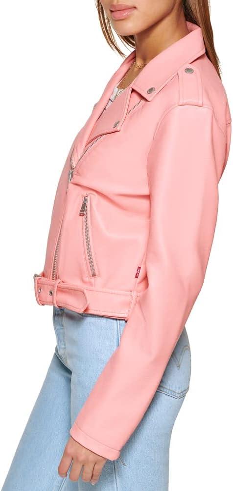 imageLevis Womens The Belted Faux Leather Moto Jacket Regular amp Plus SizeCoral