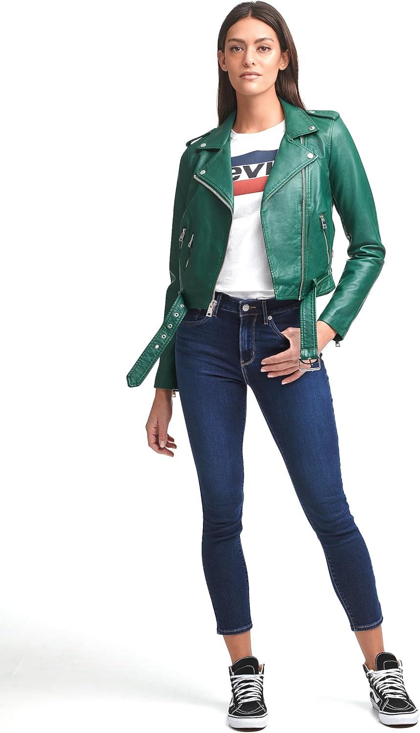 imageLevis Womens The Belted Faux Leather Moto Jacket Regular amp Plus SizeForest