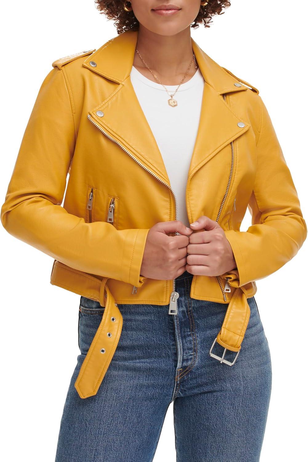 imageLevis Womens The Belted Faux Leather Moto Jacket Regular amp Plus SizeGold