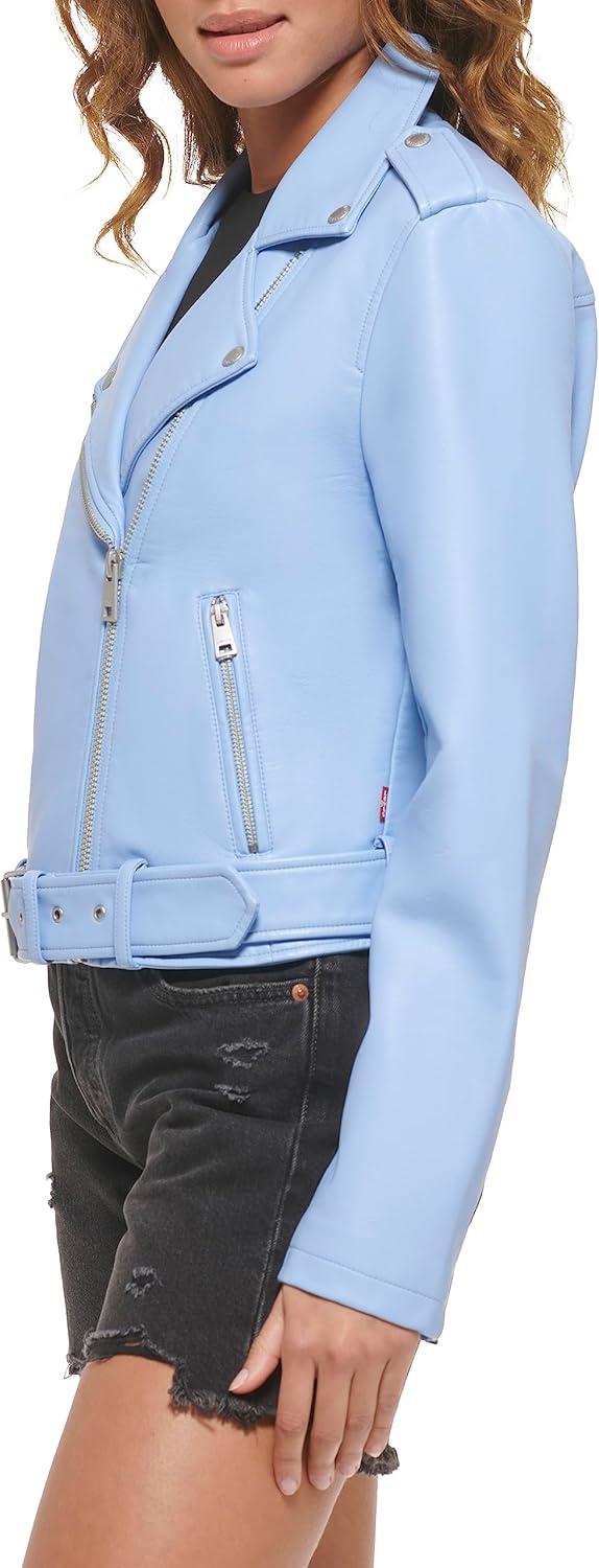 imageLevis Womens The Belted Faux Leather Moto Jacket Regular amp Plus SizeHydrangea