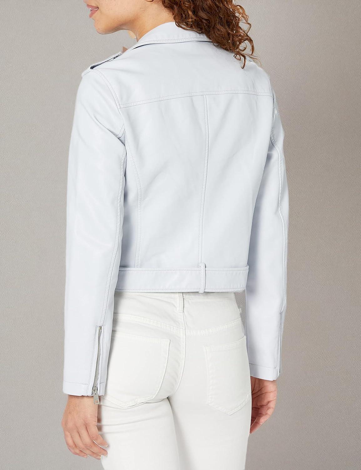 imageLevis Womens The Belted Faux Leather Moto Jacket Regular amp Plus SizeIce Blue