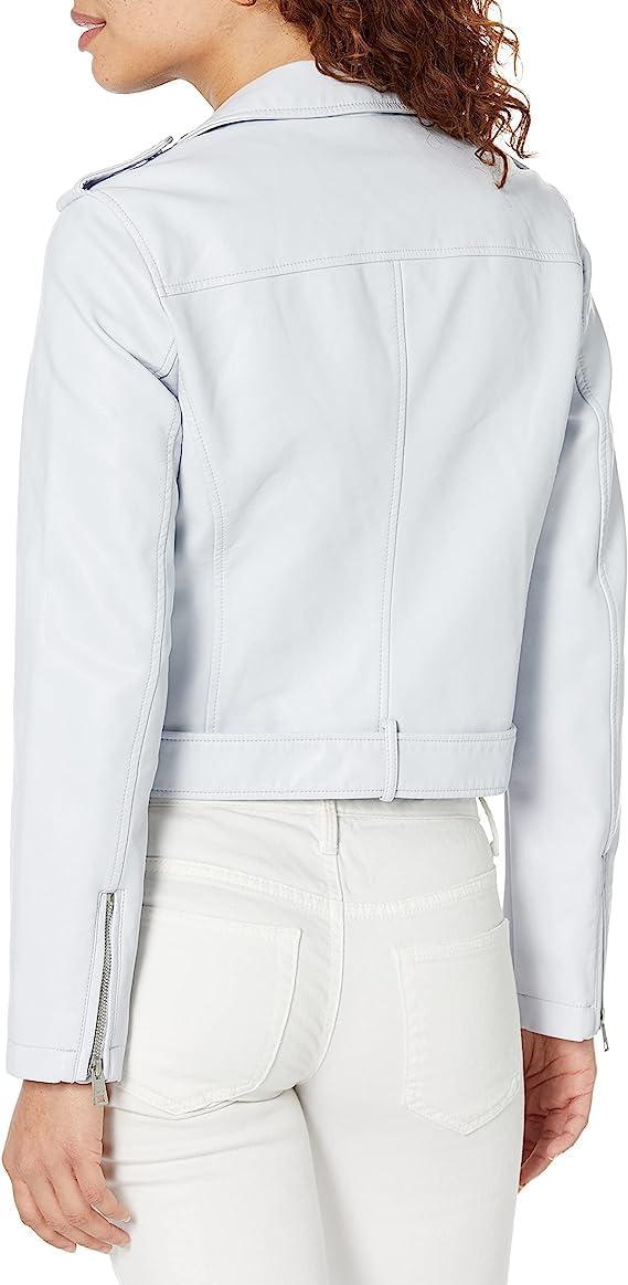 imageLevis Womens The Belted Faux Leather Moto Jacket Regular amp Plus SizeIce Blue