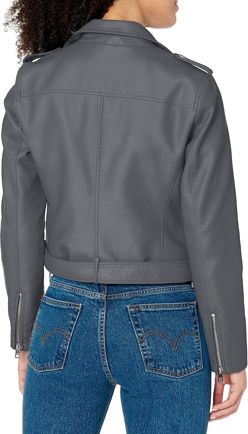 imageLevis Womens The Belted Faux Leather Moto Jacket Regular amp Plus SizeIron Grey