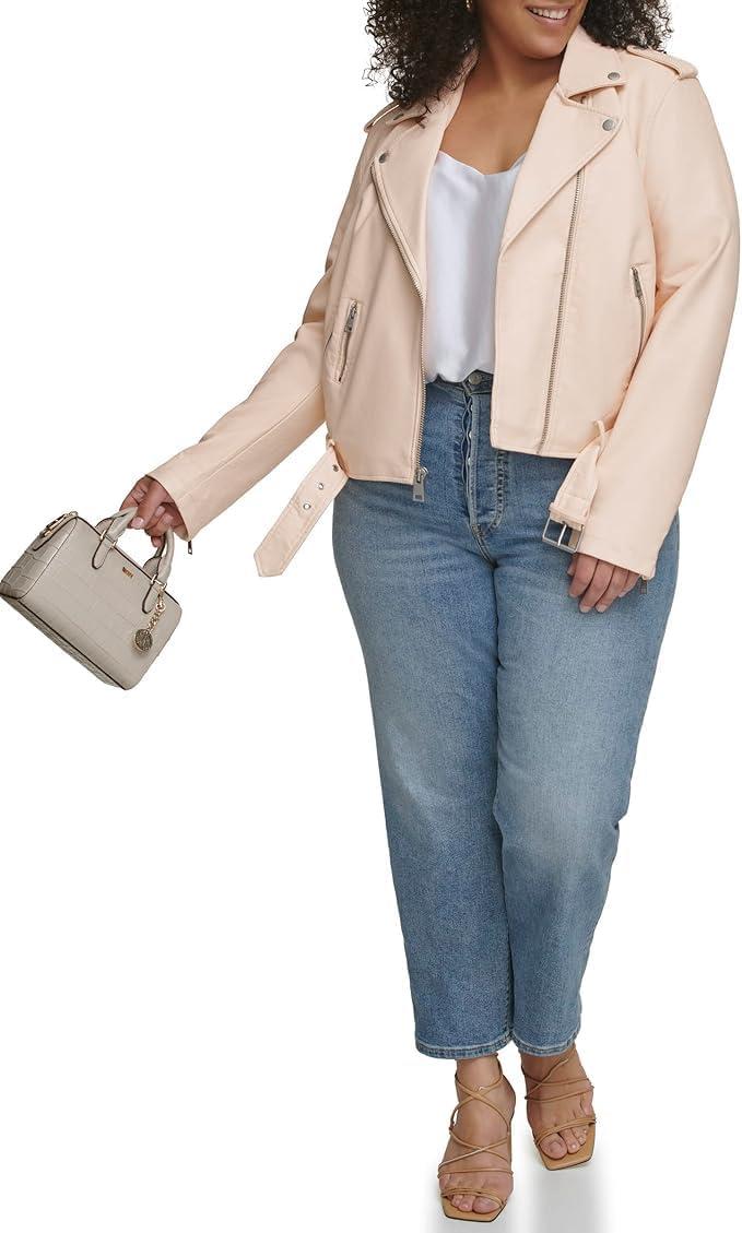 imageLevis Womens The Belted Faux Leather Moto Jacket Regular amp Plus SizePeach
