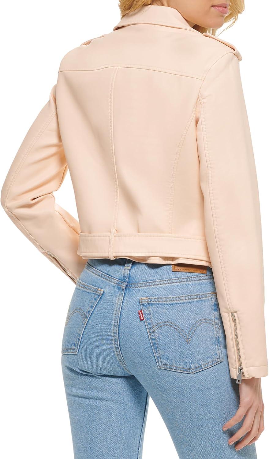 imageLevis Womens The Belted Faux Leather Moto Jacket Regular amp Plus SizePeach