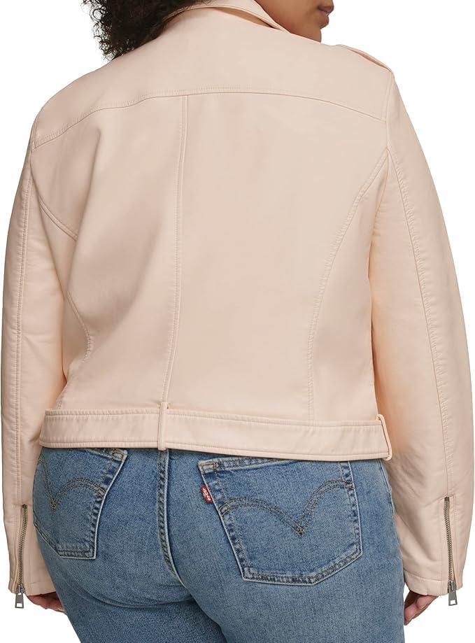 imageLevis Womens The Belted Faux Leather Moto Jacket Regular amp Plus SizePeach