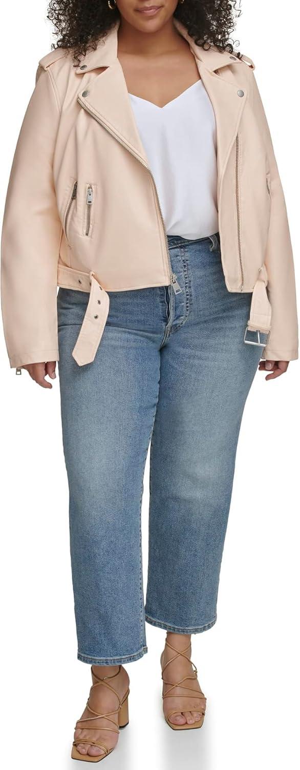 imageLevis Womens The Belted Faux Leather Moto Jacket Regular amp Plus SizePeach