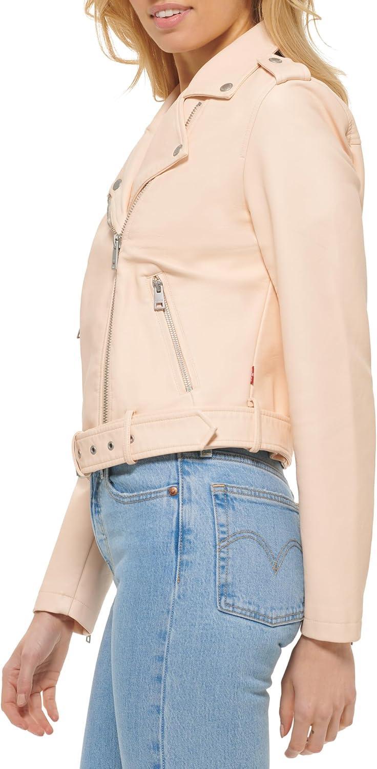 imageLevis Womens The Belted Faux Leather Moto Jacket Regular amp Plus SizePeach