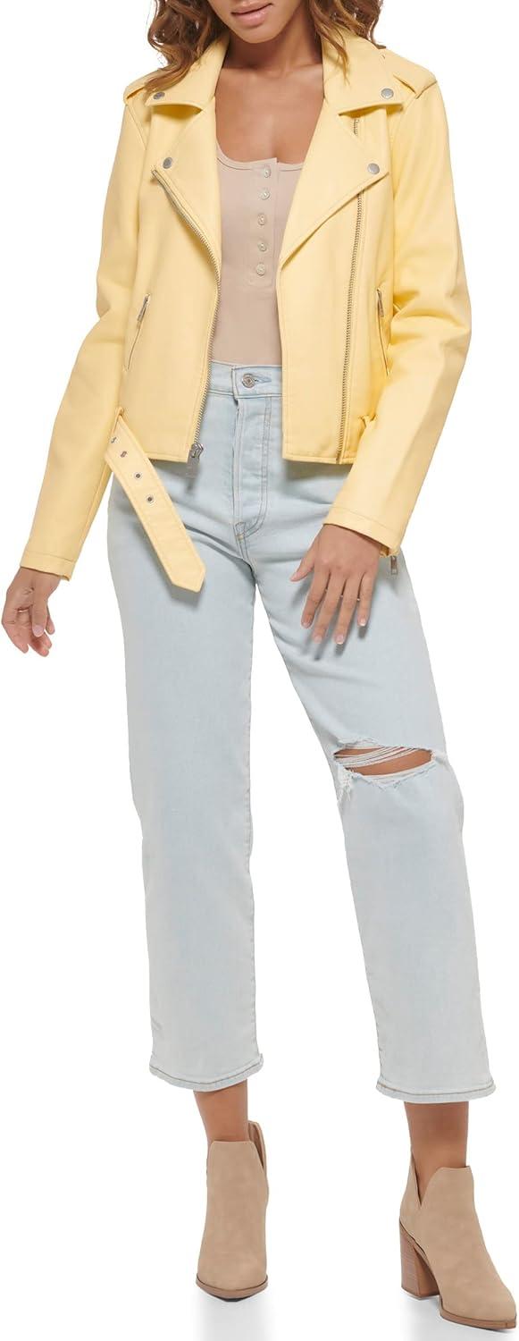 imageLevis Womens The Belted Faux Leather Moto Jacket Regular amp Plus SizePopcorn