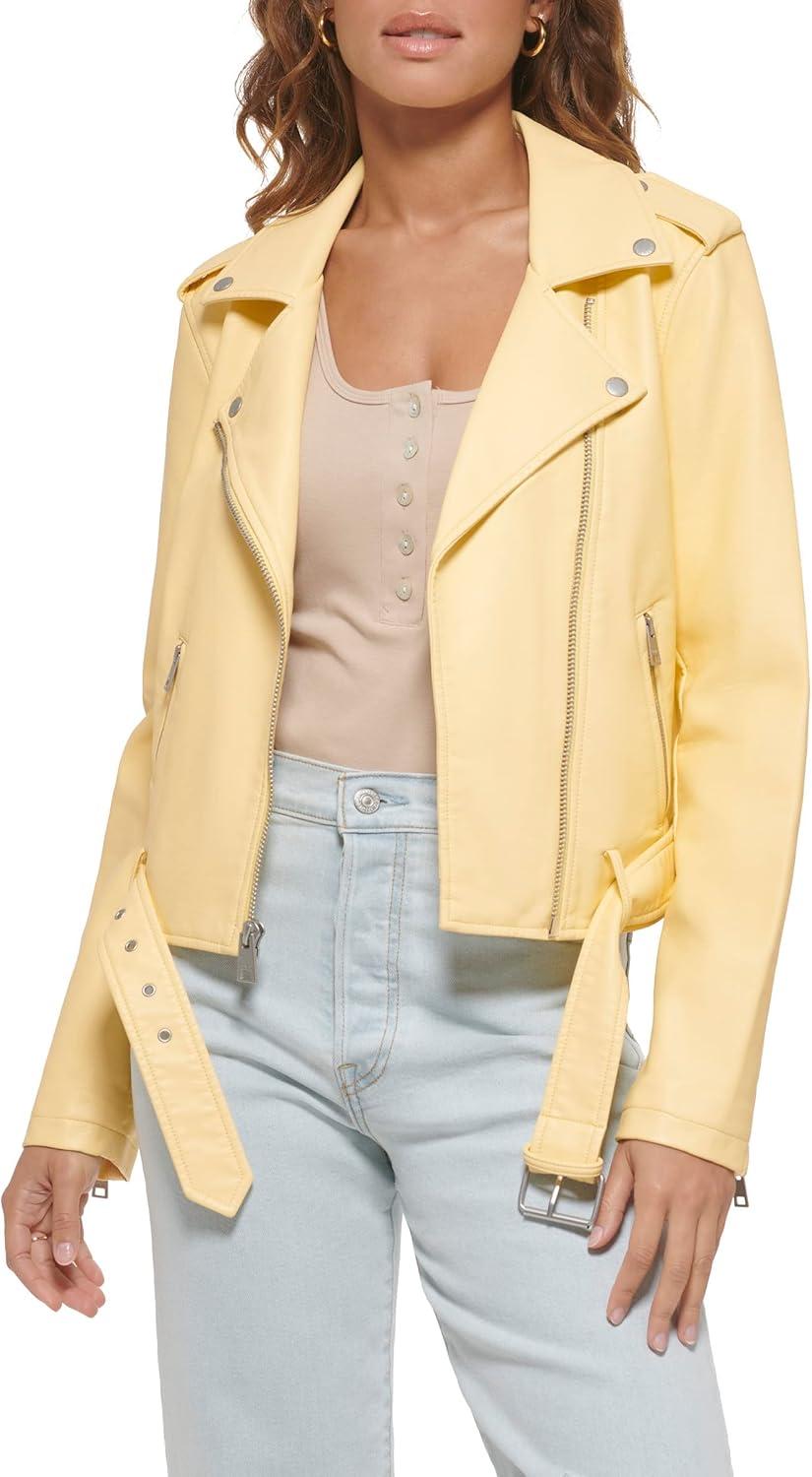 imageLevis Womens The Belted Faux Leather Moto Jacket Regular amp Plus SizePopcorn