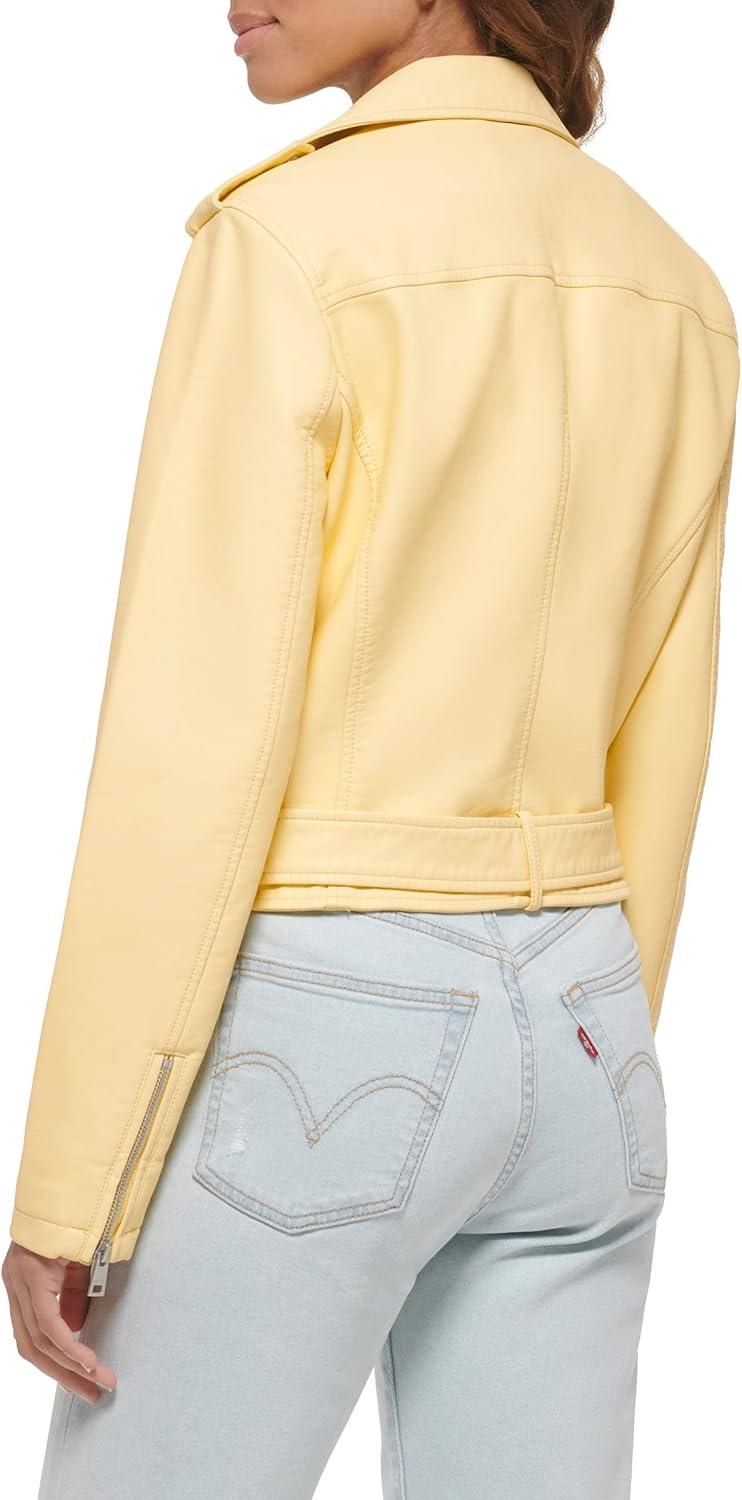 imageLevis Womens The Belted Faux Leather Moto Jacket Regular amp Plus SizePopcorn