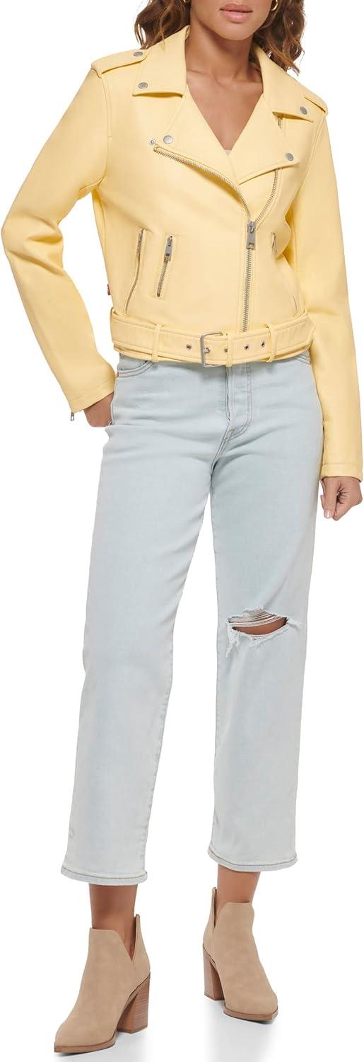 imageLevis Womens The Belted Faux Leather Moto Jacket Regular amp Plus SizePopcorn