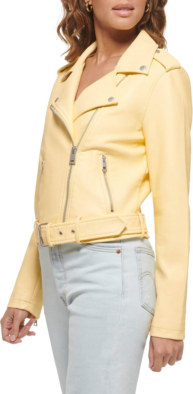 imageLevis Womens The Belted Faux Leather Moto Jacket Regular amp Plus SizePopcorn