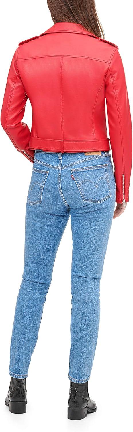 imageLevis Womens The Belted Faux Leather Moto Jacket Regular amp Plus SizeRed
