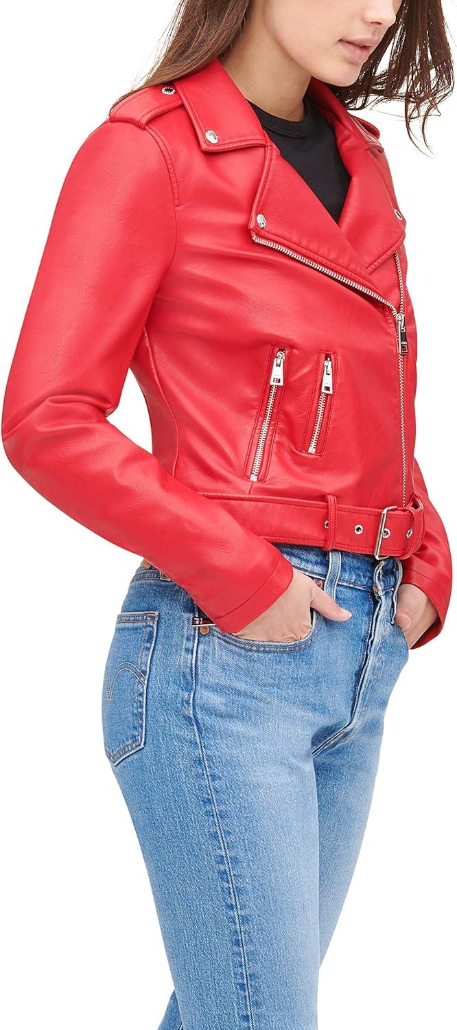 imageLevis Womens The Belted Faux Leather Moto Jacket Regular amp Plus SizeRed