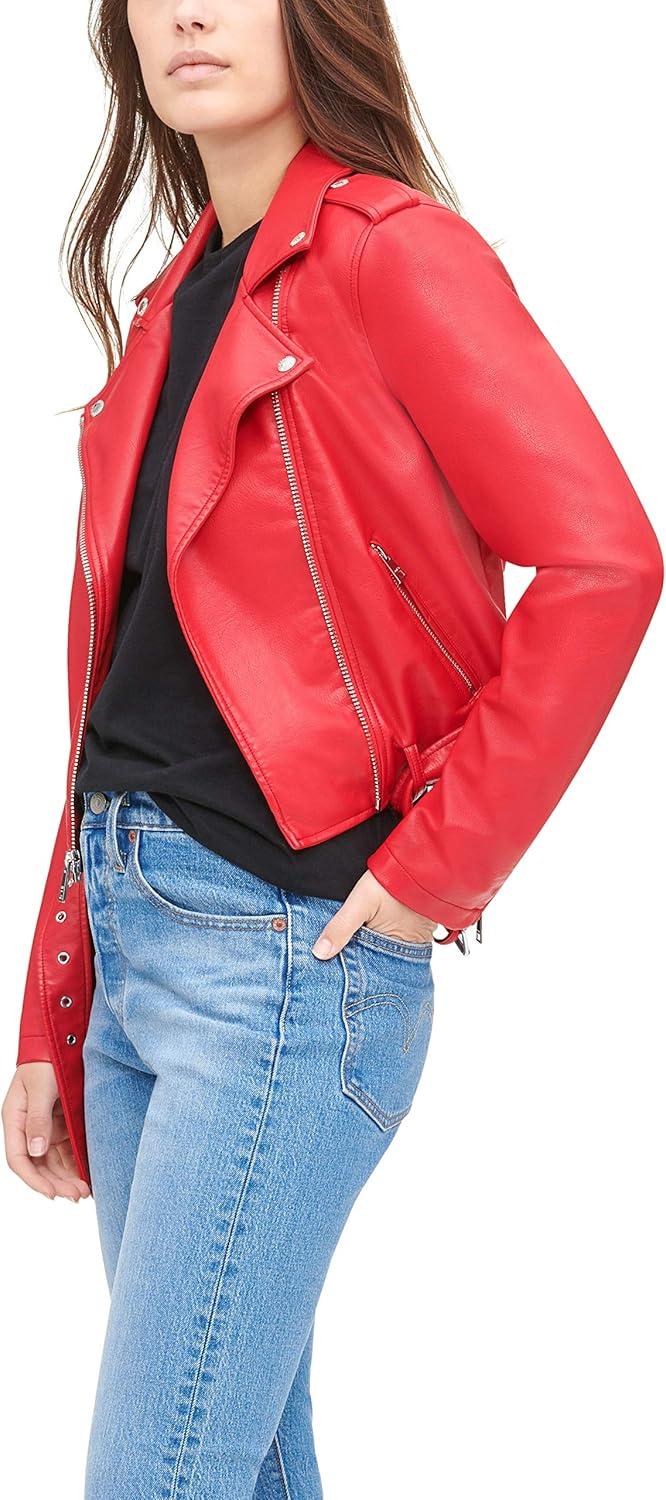 imageLevis Womens The Belted Faux Leather Moto Jacket Regular amp Plus SizeRed