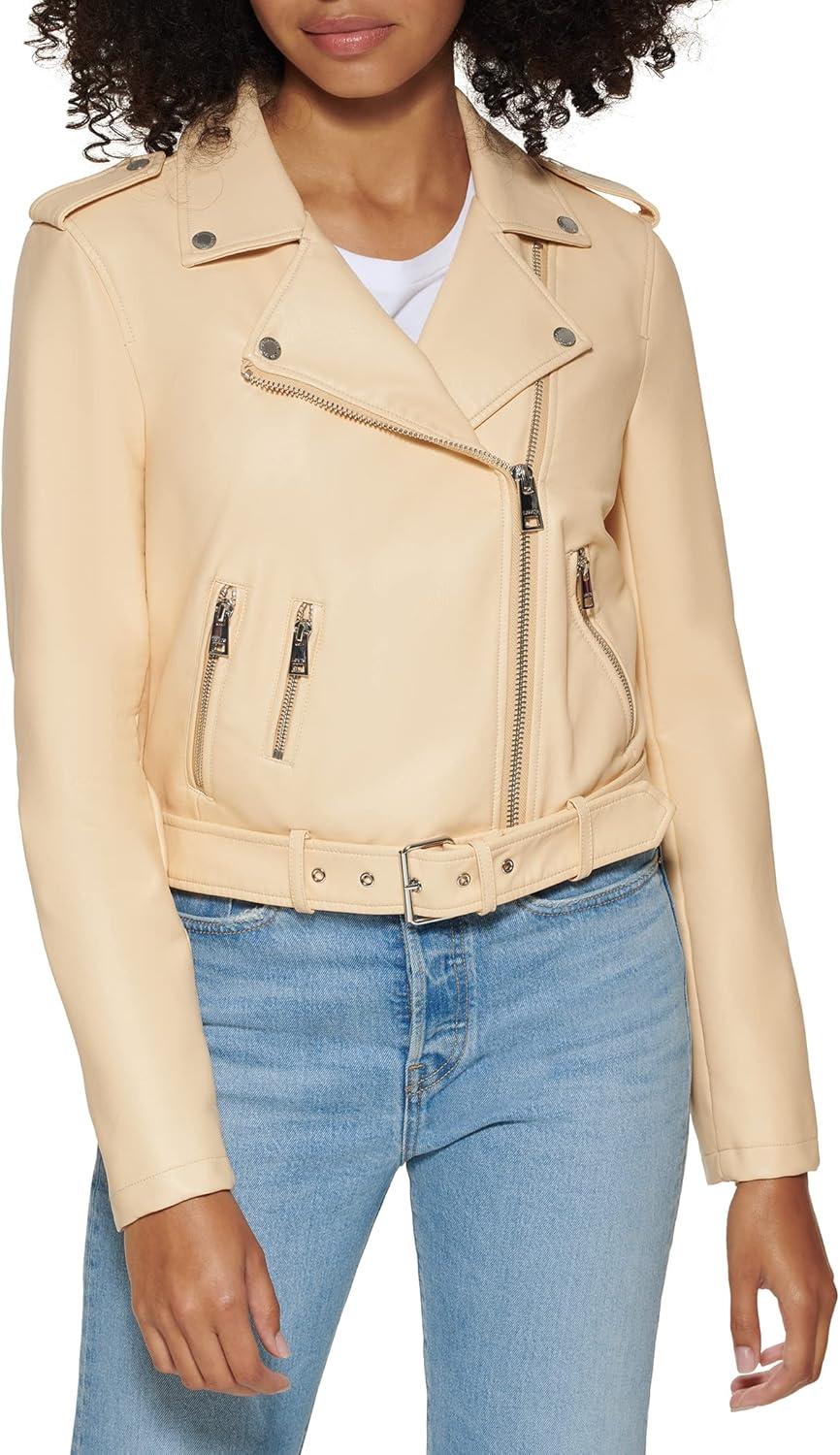 imageLevis Womens The Belted Faux Leather Moto Jacket Regular amp Plus SizeWheat