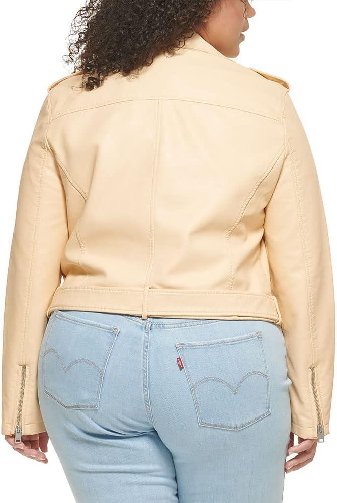 imageLevis Womens The Belted Faux Leather Moto Jacket Regular amp Plus SizeWheat