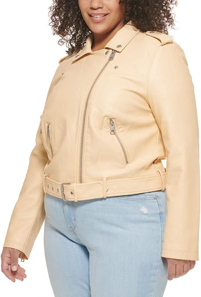 imageLevis Womens The Belted Faux Leather Moto Jacket Regular amp Plus SizeWheat
