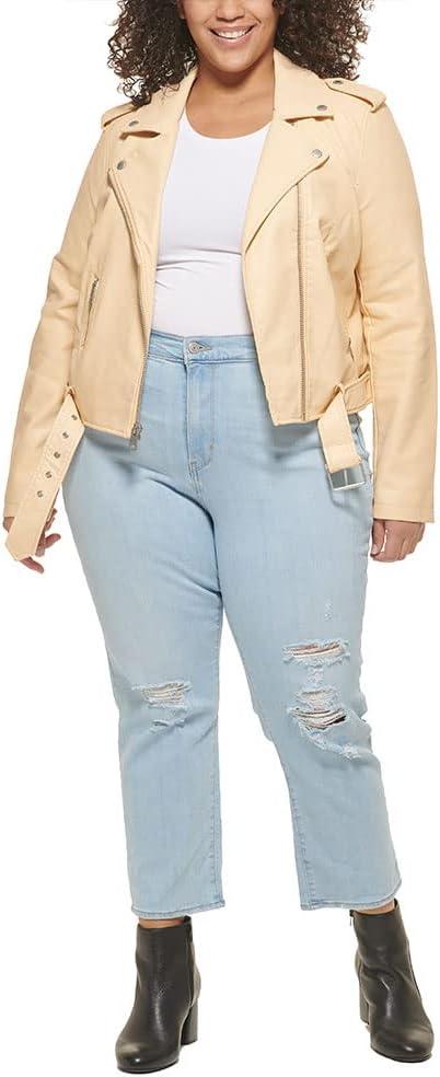 imageLevis Womens The Belted Faux Leather Moto Jacket Regular amp Plus SizeWheat