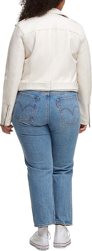 imageLevis Womens The Belted Faux Leather Moto Jacket Regular amp Plus SizeWhite Oyster