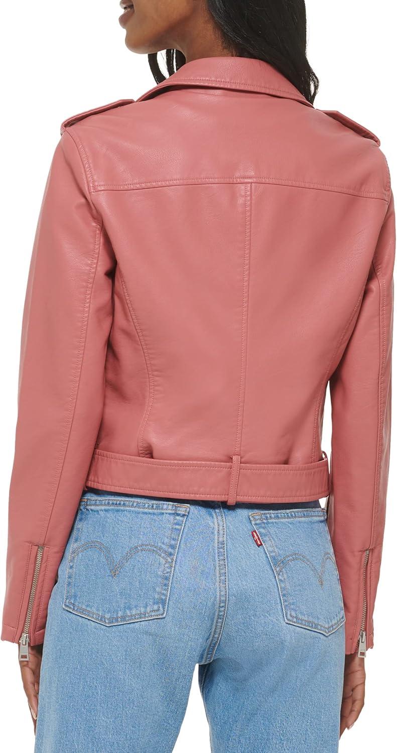imageLevis Womens The Belted Faux Leather Moto Jacket Regular amp Plus SizeWinter Rose