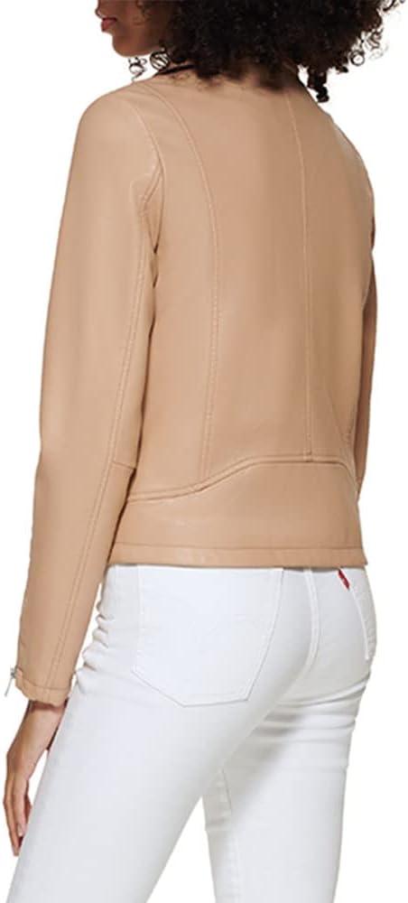 imageLevis womens Vegan Leather 538 Moto Jacket Regular amp Plus SizeBiscotti
