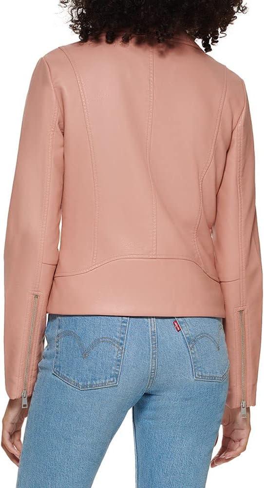 imageLevis womens Vegan Leather 538 Moto Jacket Regular amp Plus SizeCameo Pink