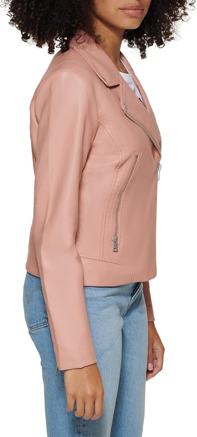 imageLevis womens Vegan Leather 538 Moto Jacket Regular amp Plus SizeCameo Pink