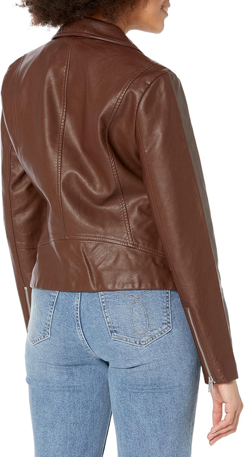 imageLevis womens Vegan Leather 538 Moto Jacket Regular amp Plus SizeChocolBrown
