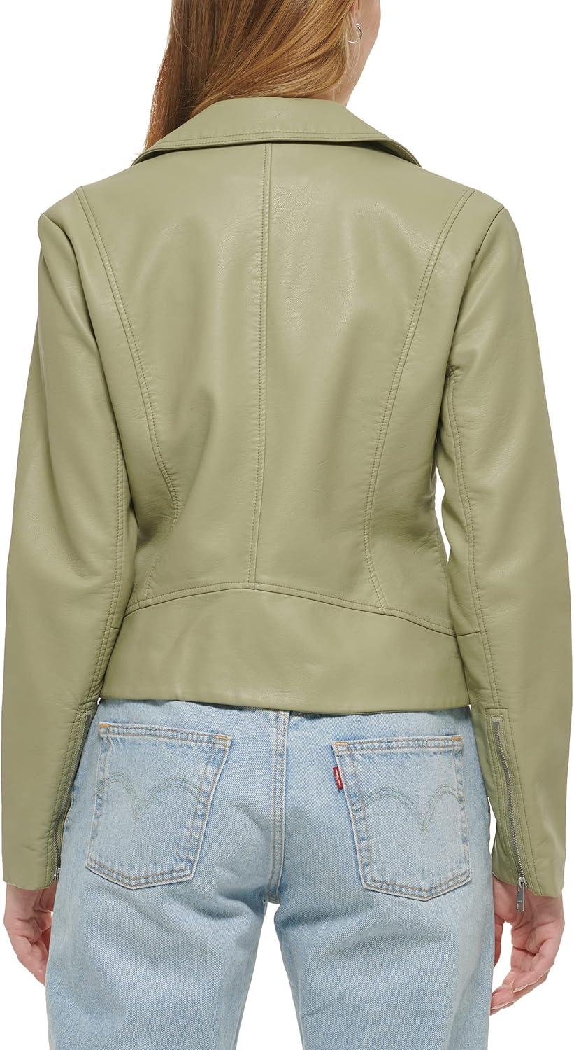 imageLevis womens Vegan Leather 538 Moto Jacket Regular amp Plus SizeGrnCha