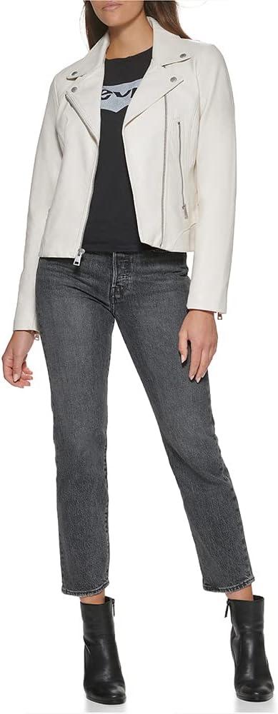 imageLevis womens Vegan Leather 538 Moto Jacket Regular amp Plus SizeOyster