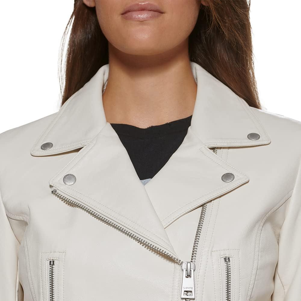 imageLevis womens Vegan Leather 538 Moto Jacket Regular amp Plus SizeOyster